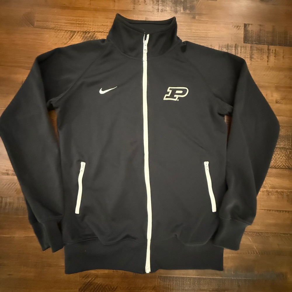 Nike Purdue Boilermakers Black Full Zip Track Jacket Coat Athletic Large